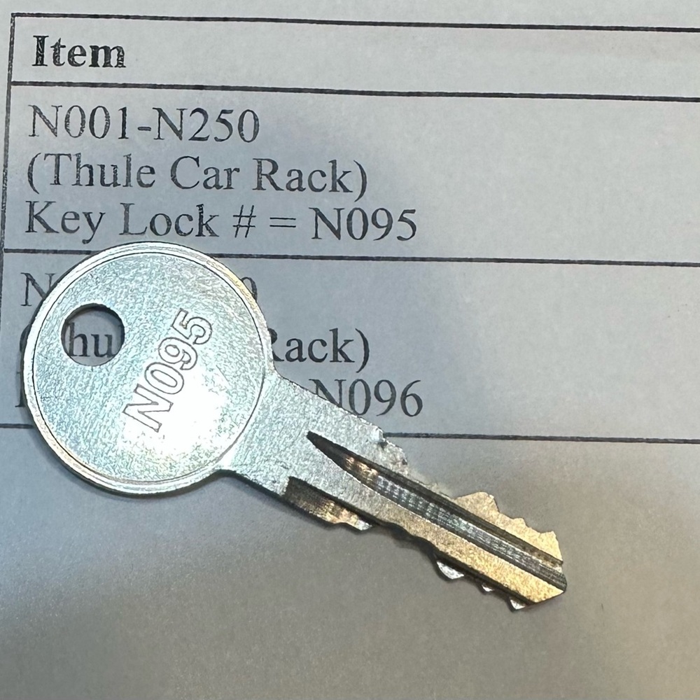 Thule Car Bike Rack Key N095